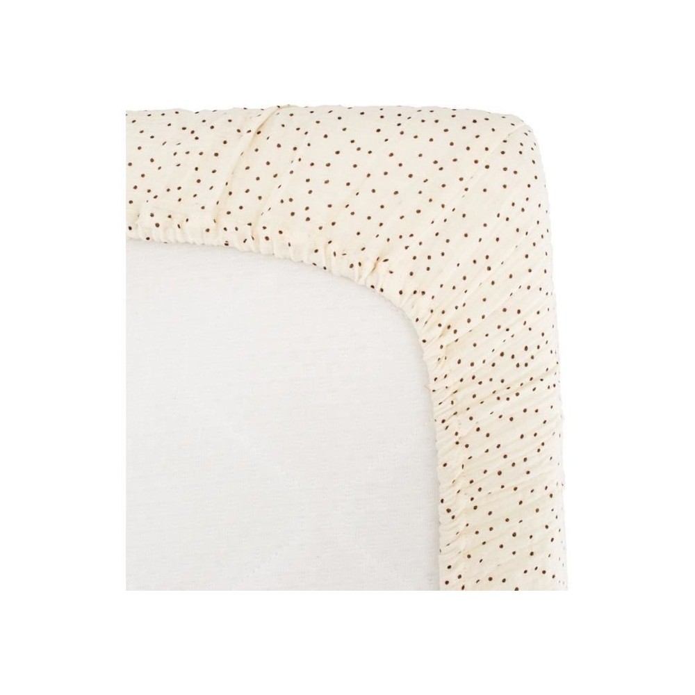 Drap housse lange - DOMIVA - 70x140 cm - Pois - Gaze de coton