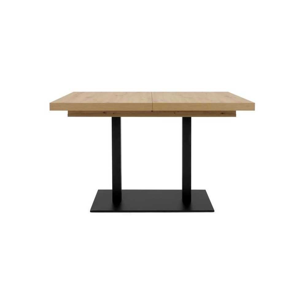 Table a manger extensible - ORLANDO - Chene artisan / noir - 6 a 10 personnes - 120-200 x 75 x 80 cm