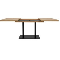 Table a manger extensible - ORLANDO - Chene artisan / noir - 6 a 10 personnes - 120-200 x 75 x 80 cm