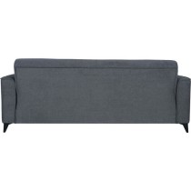 Canapé convertible 3 places - BERGAMO - Tissu gris foncé - 2 coussins - coffre de rangement - 230 x 85 x 89 cm