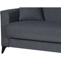 Canapé convertible 3 places - BERGAMO - Tissu gris foncé - 2 coussins - coffre de rangement - 230 x 85 x 89 cm