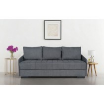 Canapé convertible 3 places - BETTA - Tissu gris clair - Couchage 145 x 190 cm - Coffre de rangement - 200 x 95 x 91 cm