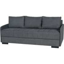 Canapé convertible 3 places - BETTA - Tissu gris clair - Couchage 145 x 190 cm - Coffre de rangement - 200 x 95 x 91 cm