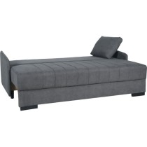 Canapé convertible 3 places - BETTA - Tissu gris clair - Couchage 145 x 190 cm - Coffre de rangement - 200 x 95 x 91 cm