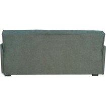 Canapé convertible 3 places - BIANCA - Tissu vert foncé - 4 coussins - Coffre de rangement - 204 x 92 x 91 cm