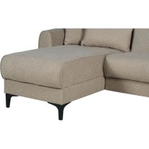 Canapé d'angle convertible réversible - 3 / 4 personnes - BILBAO - Coffre - 3 coussins - Tissu beige - 229 x 81 / 154 x 84 cm