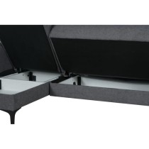 Canapé d'angle convertible réversible - 3 / 4 personnes - BILBAO - Coffre - 3 coussins - Tissu Gris foncé - 229 x 81 / 154 x