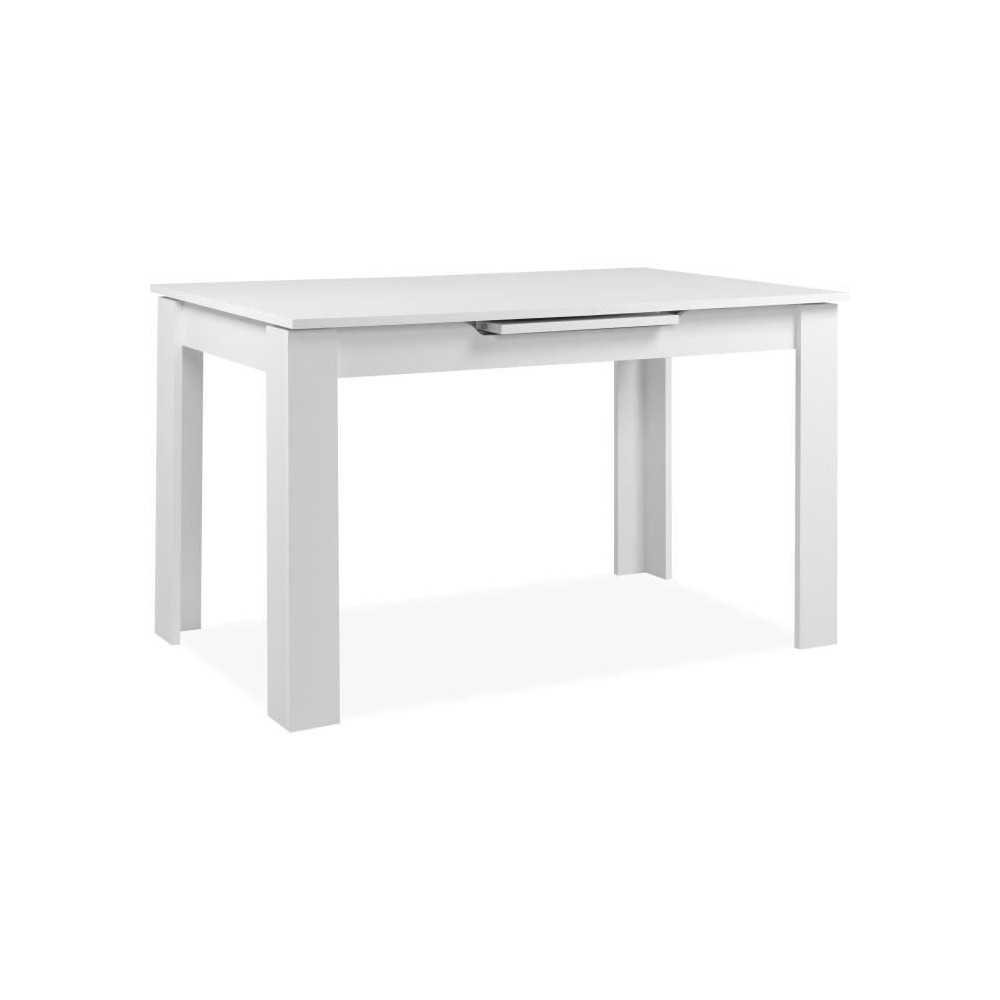 Table extensible - BIRMINGHAM - 80A - Ouverture synchonisée automatique - Décor blanc - 6 / 8 personnes - 125-165 x 75 x 80 cm