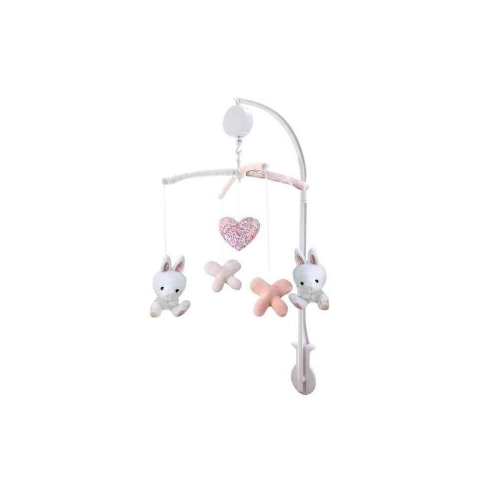 DOMIVA Mobile musical Lapinou - Arche PVC - Peluches amovibles - Blanc