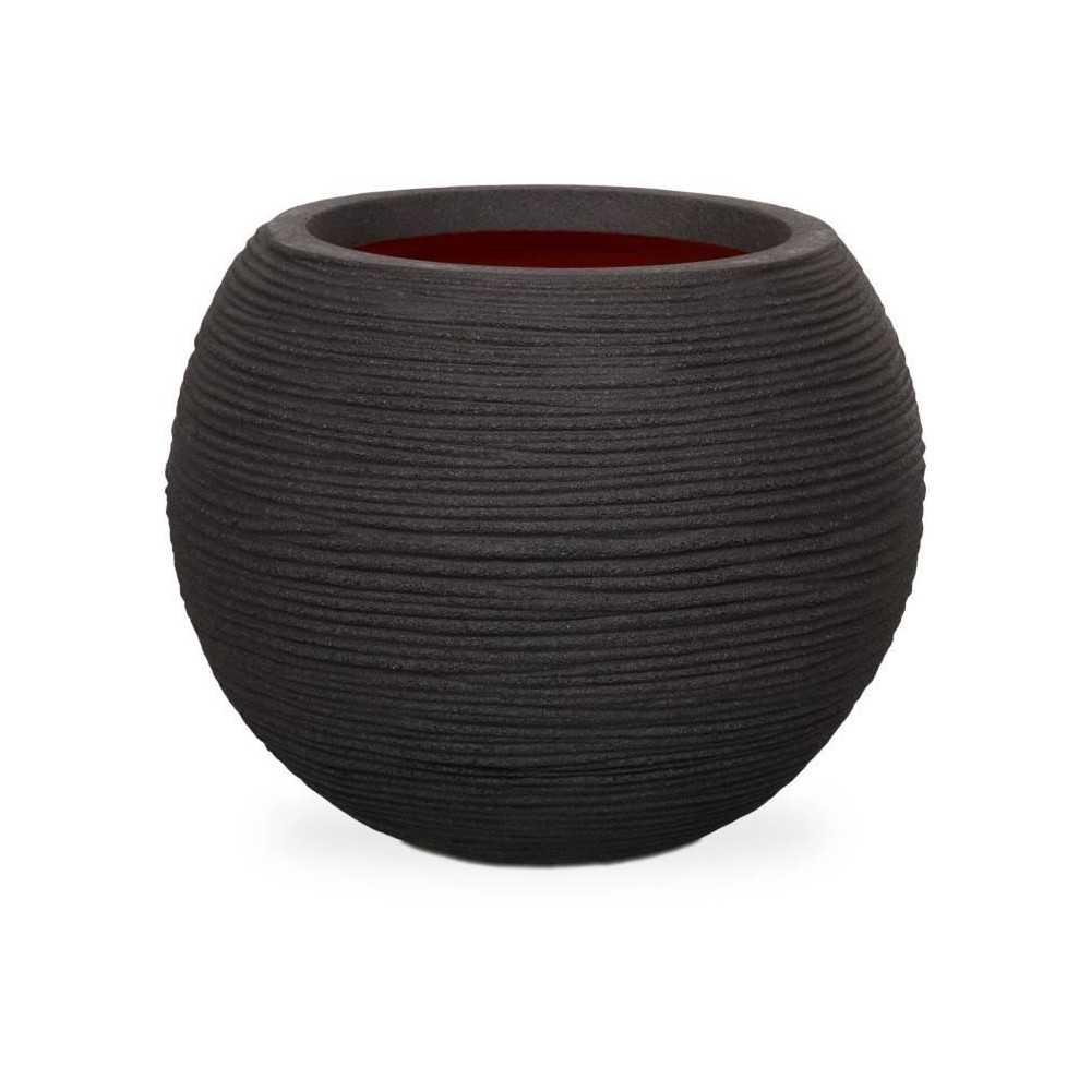 Capi Pot a fleurs Nature Rib rond 40 x 32 cm noir KBLR270 424217