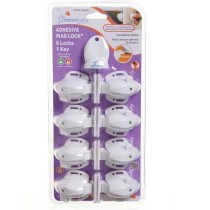 DREAMBABY Mag Lock Adhésif - 8 verrous de protection adhésif + 1 cl