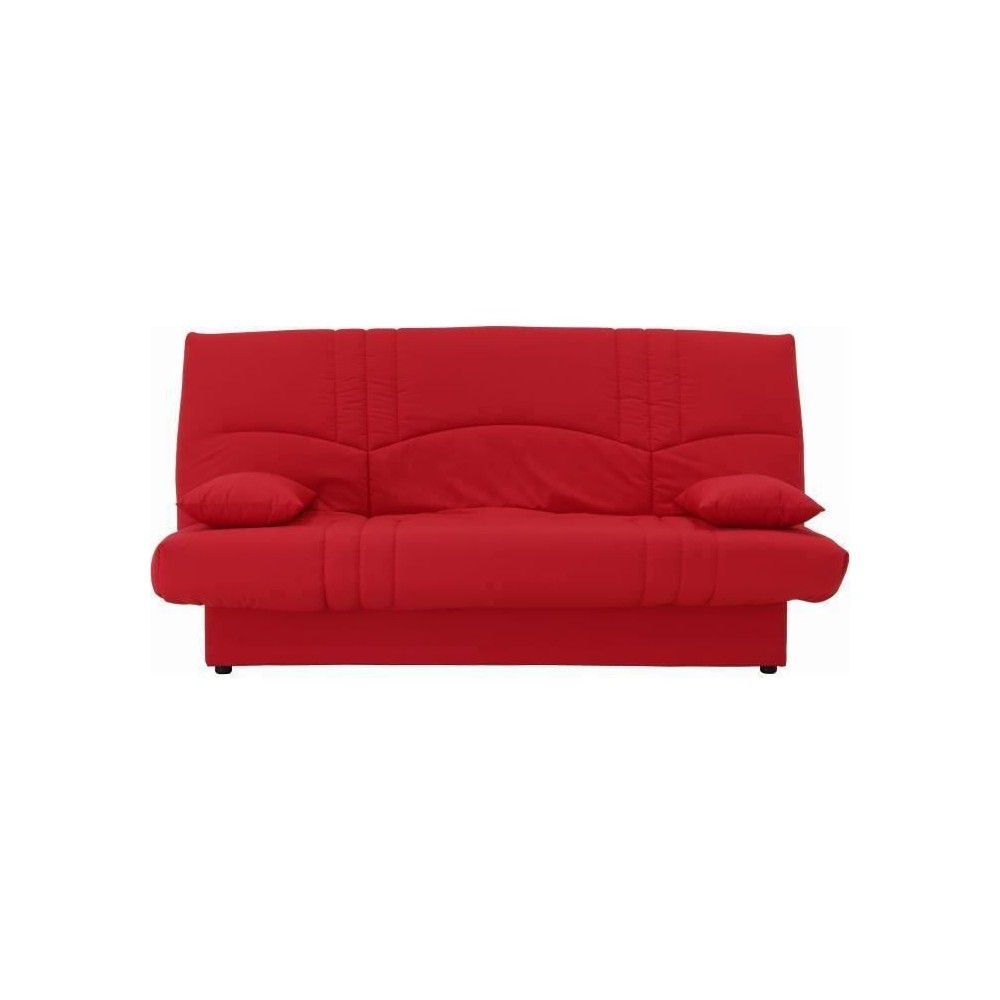 Banquette clic clac 3 places - Tissu rouge - Style Contemporain - L 19