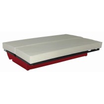 Banquette clic clac 3 places - Tissu rouge - Style Contemporain - L 19