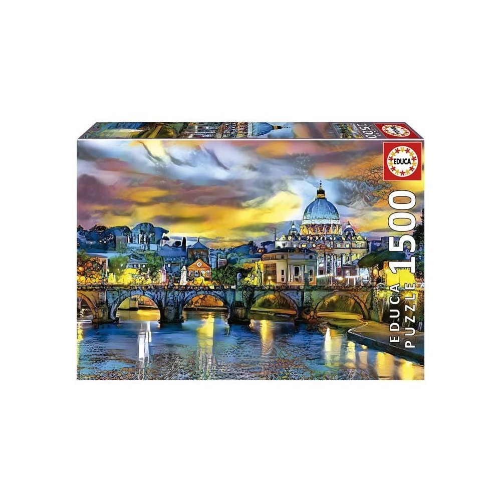 Puzzle 1500 pieces - EDUCA - BASILIQUE SAINT-PIERRE ET PONT SAINT-ANGE