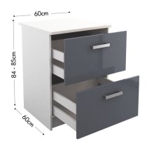 START Meuble bas de cuisine L 60 cm avec plan de travail inclus - Gris