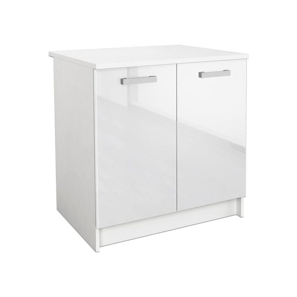 START Meuble bas de cuisine 80 cm - Blanc brillant