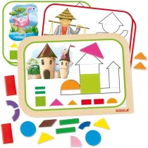 Jeu éducatif - GOULA - Coffret formes magnétiques - 12 activités avec 24 pieces en bois