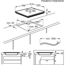 Table de Cuisson Induction ELECTROLUX - 4 foyers - Zones modulables -