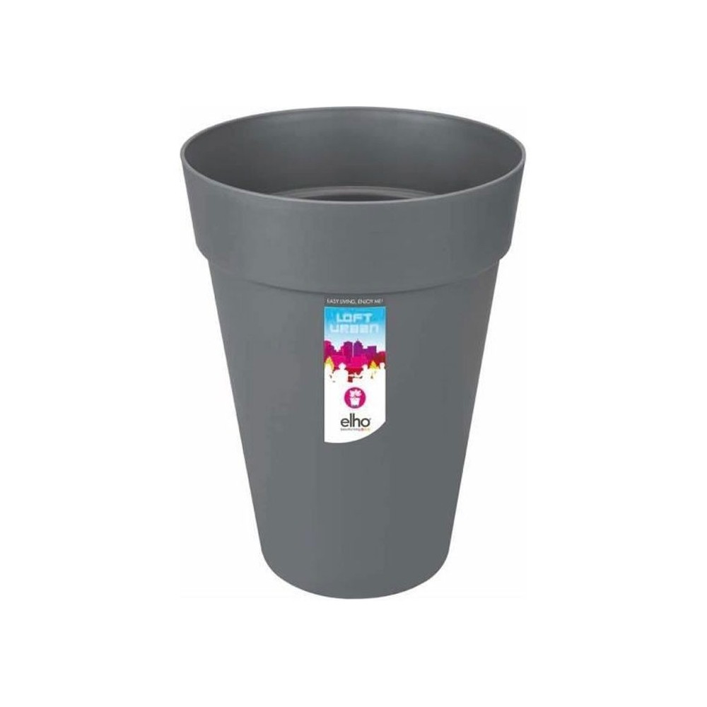 Pot de fleur Elho Plastique Rond Loft Urban Gris anthracite Ø 34 x 45