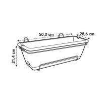 Balconniere Elho Barcelona Allin1 50 - Marron - L 50 x B 28 x H 19 cm