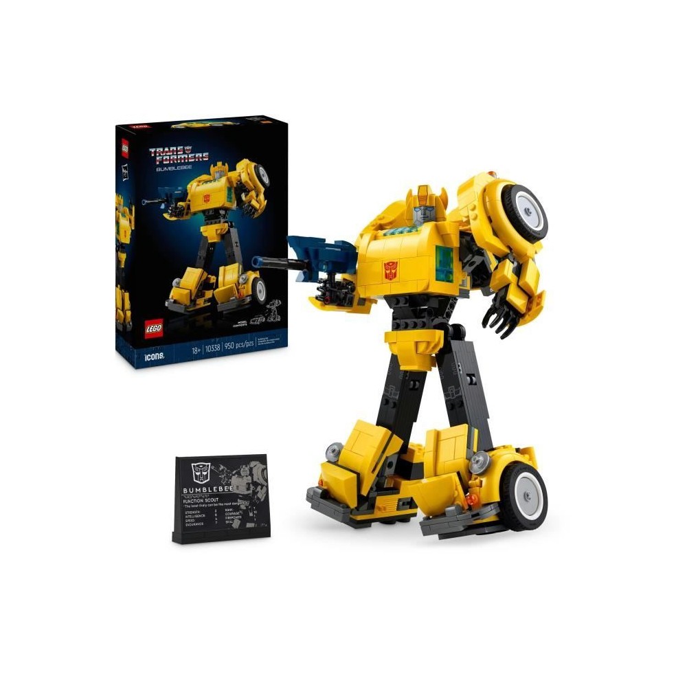 LEGO Icons 10338 Transformers Bumblebee - Figurine Robot pour Adultes - Véhicule