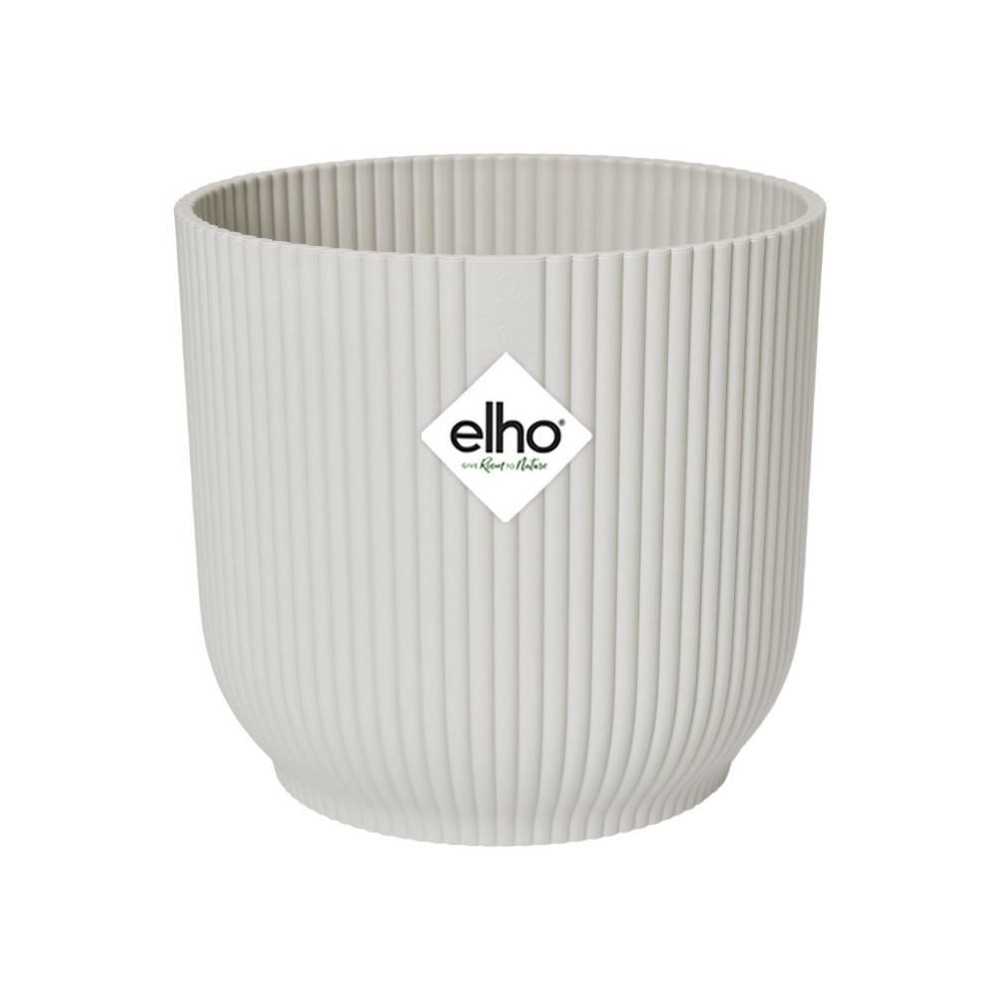 Elho Pot de fleurs Rond VIBES - Plastique - Ø25xH 23.0 cm - Blanc/Bla