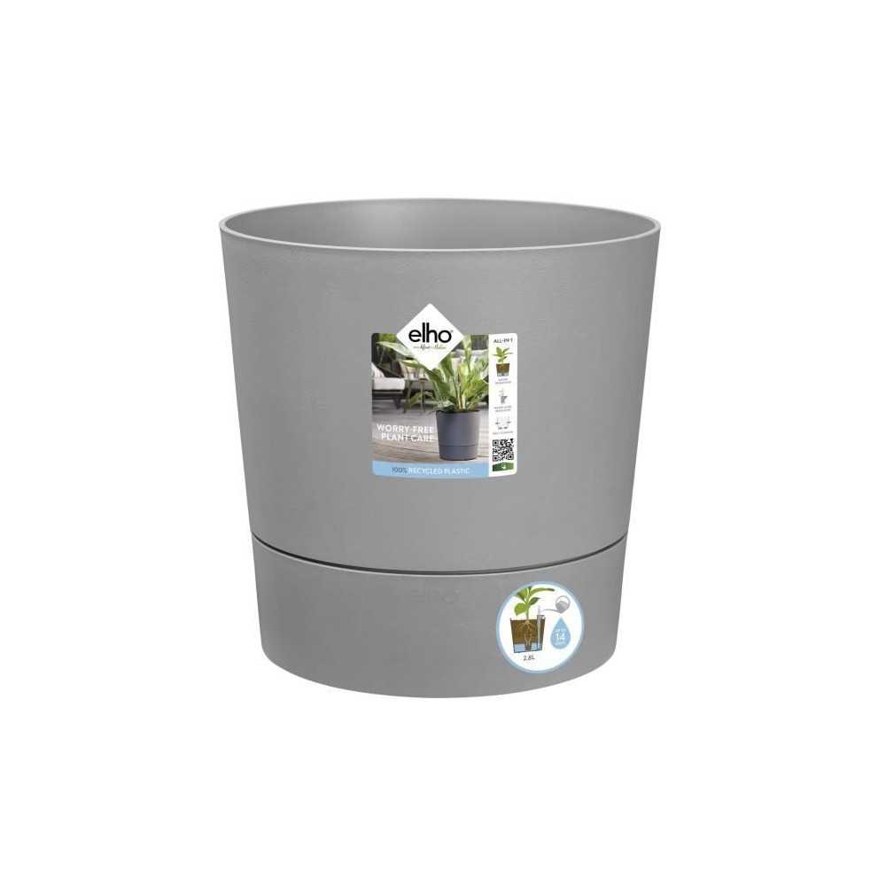 Pot de fleur Elho Plastique Carré Greensense Aqua Care Ciment Clair 2