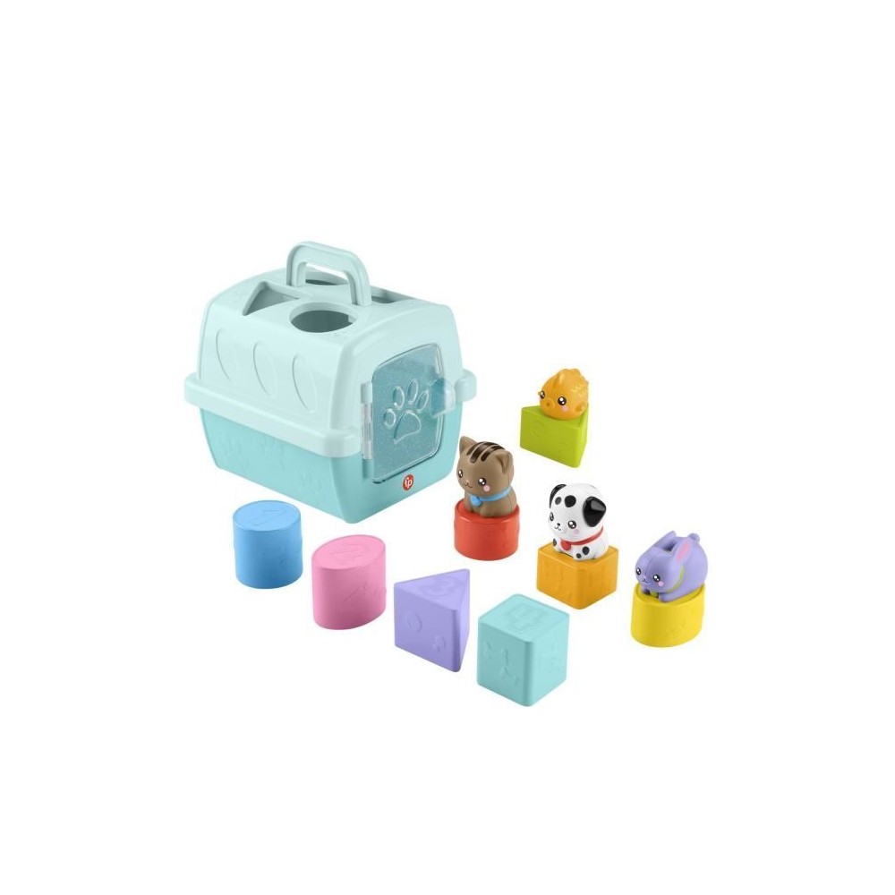 Fisher-Price-Trieur Caisse de Transport d'Animaux-Trieur 8 blocs HTW93