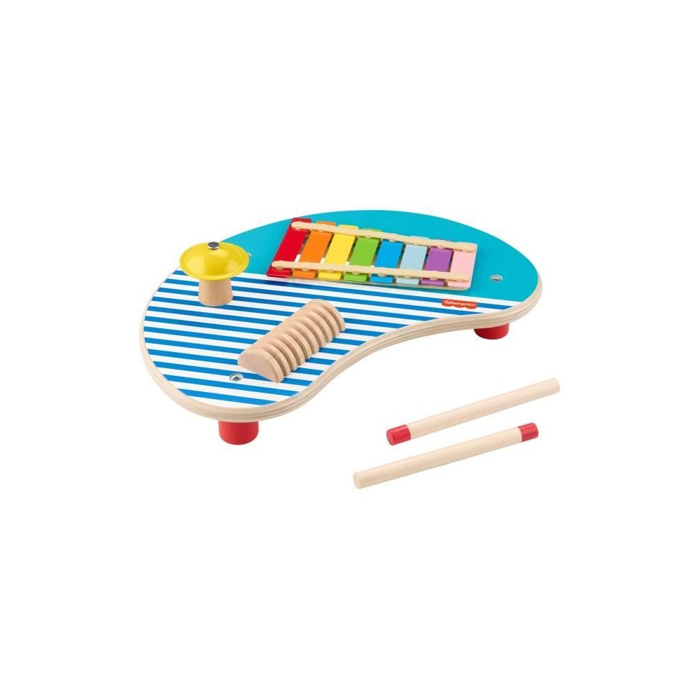 Fisher-Price-Table musicale en bois avec instruments de percussion HXT91