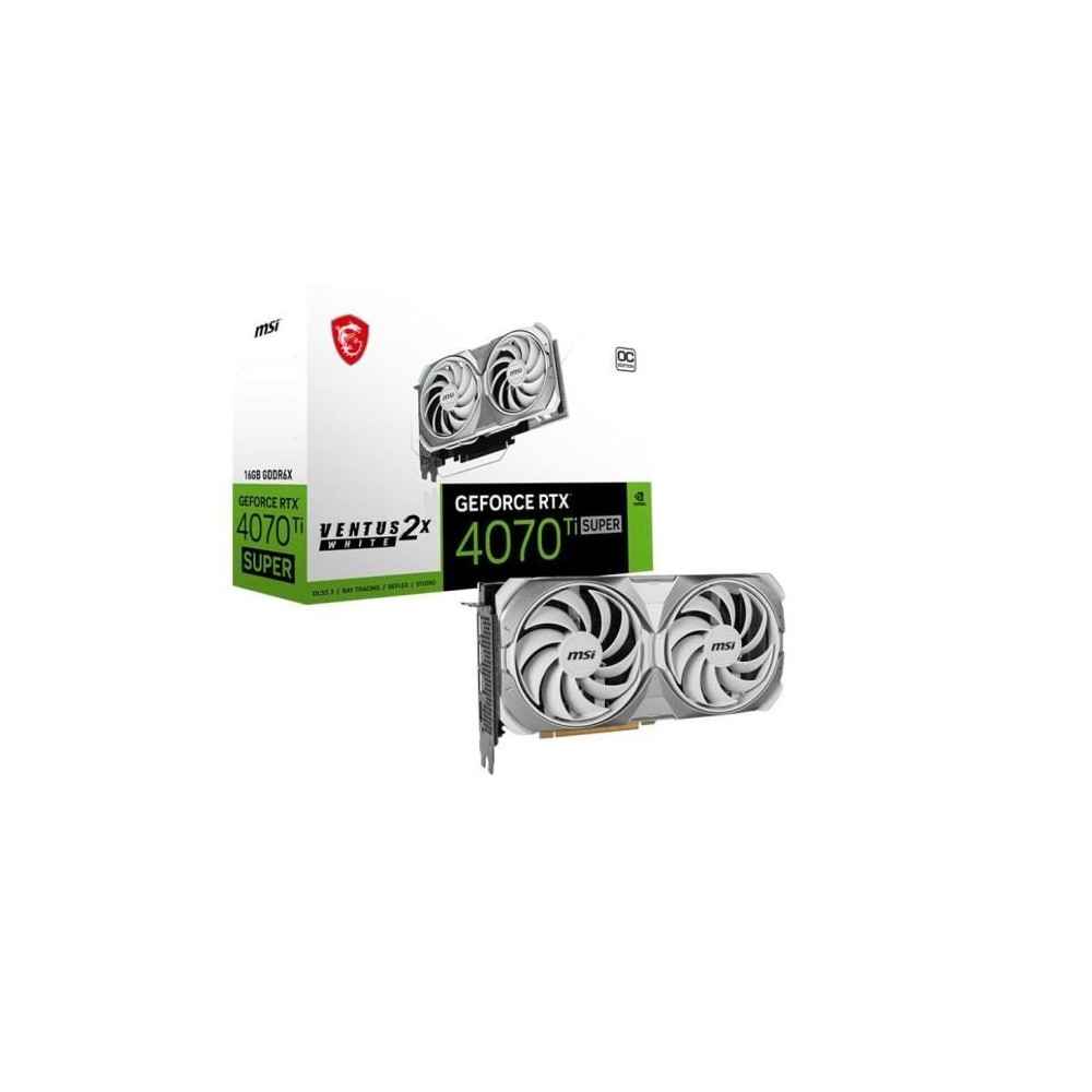 MSI - Carte graphique - NVIDIA GeForce RTX 4070 Ti SUPER 16G VENTUS 2X WHITE