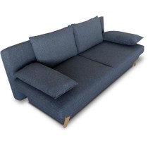 Banquette convertible - 3 places - NAOTO - Tissu bleu foncé - Coffre de rangement - 202 x 98 x 98 cm