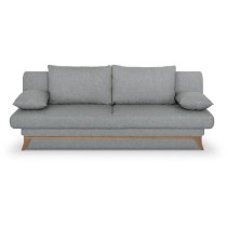 Banquette convertible - 3 places - NAOTO - Tissu gris clair - Coffre de rangement - 202 x 98 x 98 cm