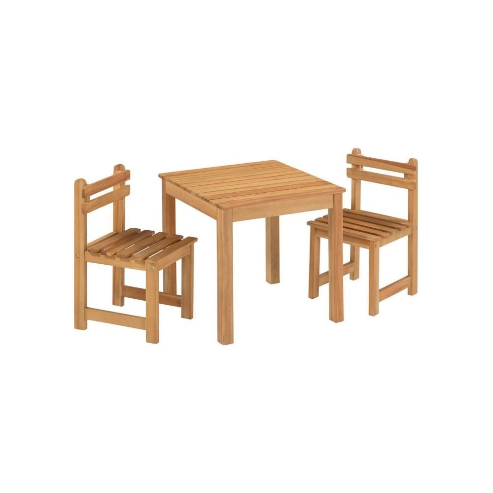 Ensemble repas de jardin pour enfant - 2 personnes - Table carrée 50