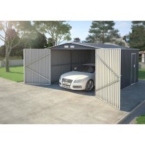 Garage en métal 16 m² - Abri de jardin en acier galvanisé avec kit