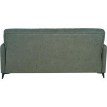 Canapé convertible - 3 places - ENZO - Tissu vert foncé - 2 coussins