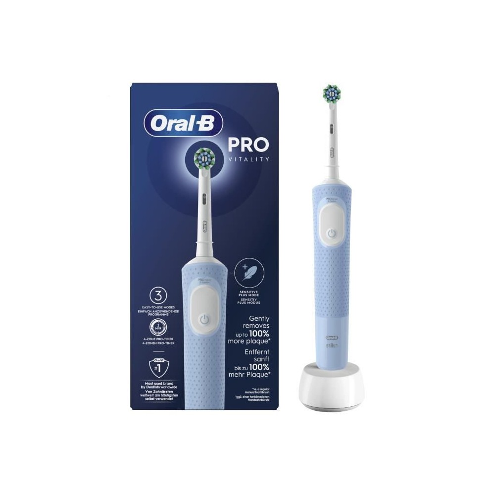 Brosse a dents électrique ORAL-B Vitality Pro - Bleue - 3 modes de brossage - Brossette incluse