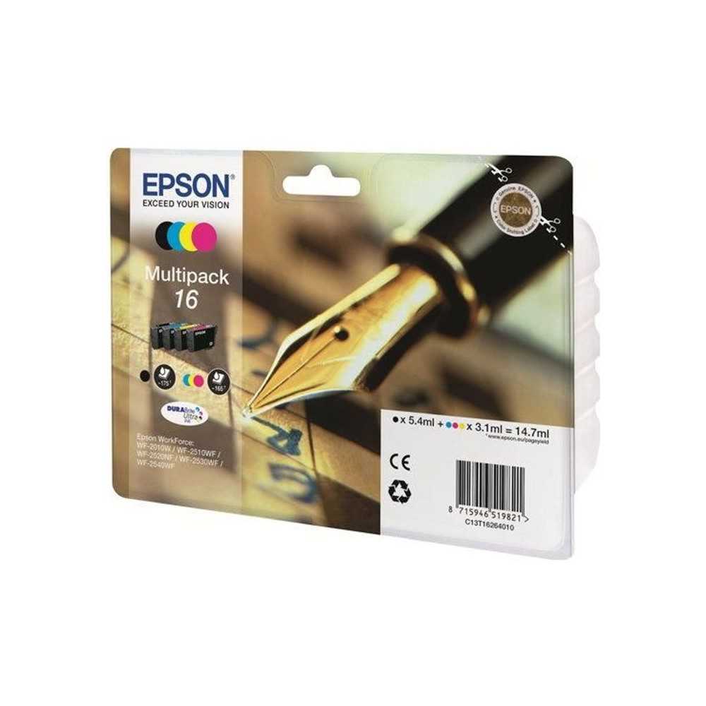 EPSON Multipack T1626 - Stylo Plume - Noir, Cyan, Magenta, Jaune (C13T