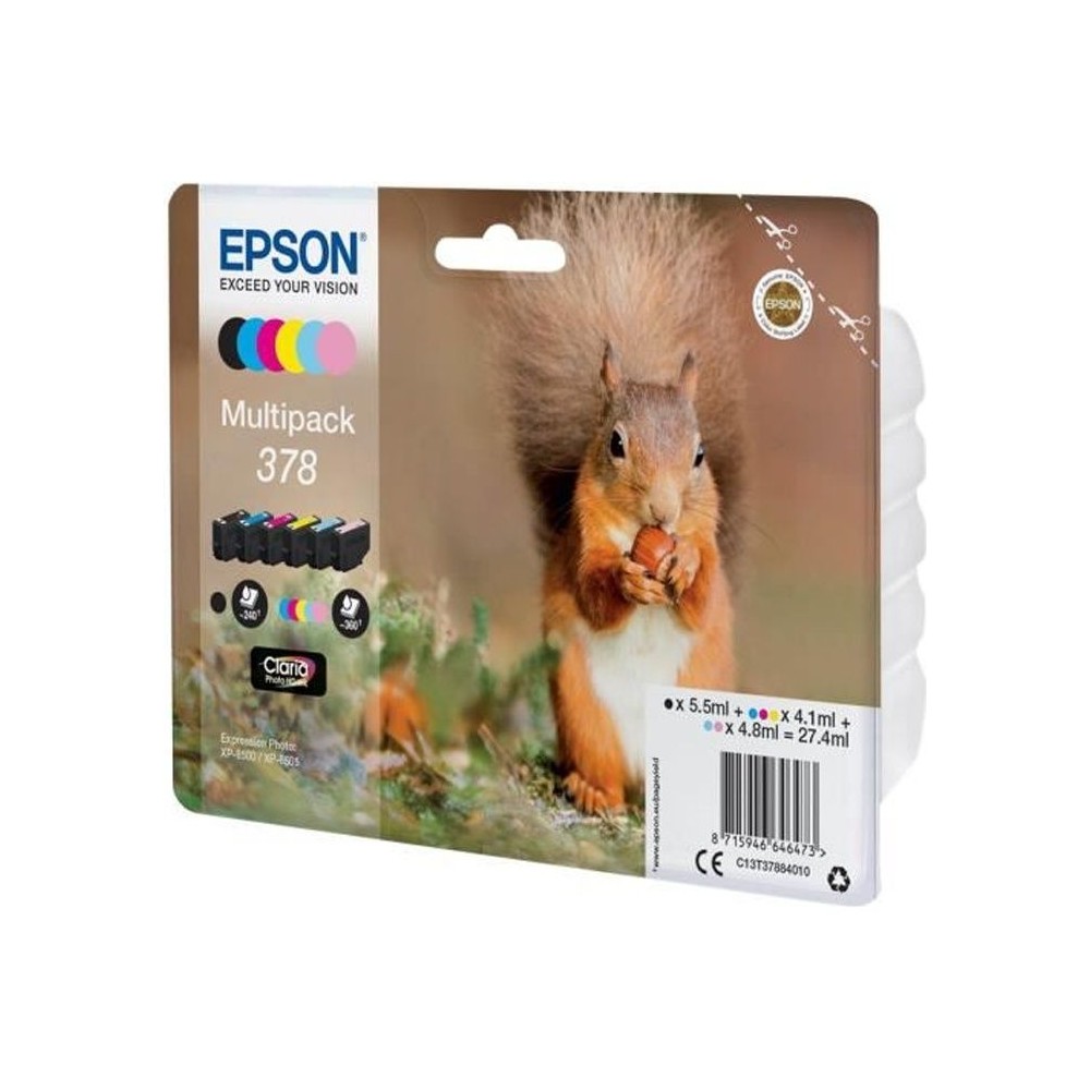 Cartouche d'encre EPSON Multipack 378 - Ecureuil - Noir, Jaune, Cyan,