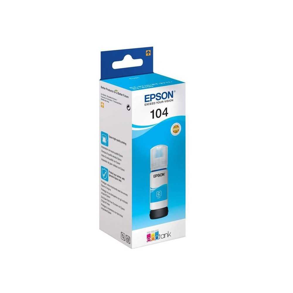 EPSON Kit de Remplissage d'Encre Epson EcoTank 104 - Cyan - Jet d'encr