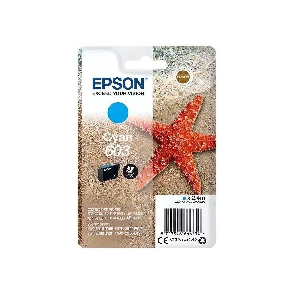 EPSON Cartouche d'encre 603 Cyan - Etoile de mer (C13T03U24010)