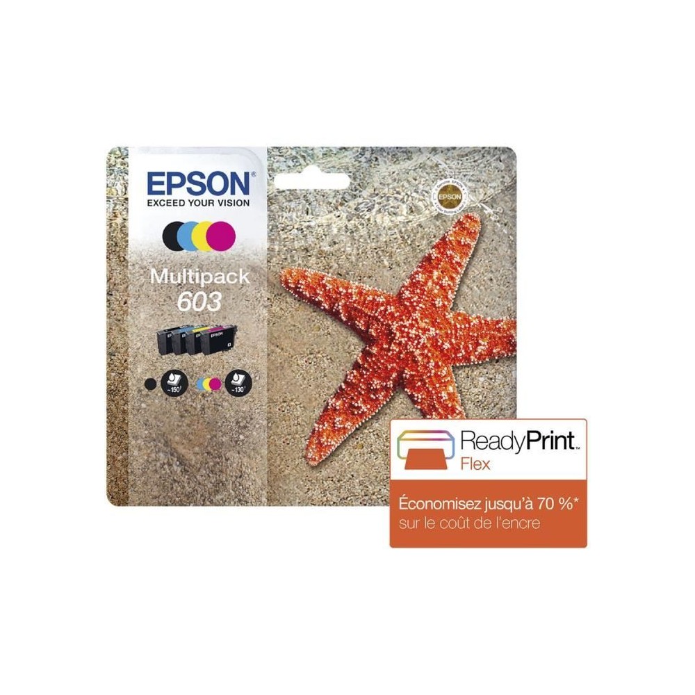 EPSON Multipack 603 - Etoile de mer - Noir, Cyan, Magenta, Jaune (C13T