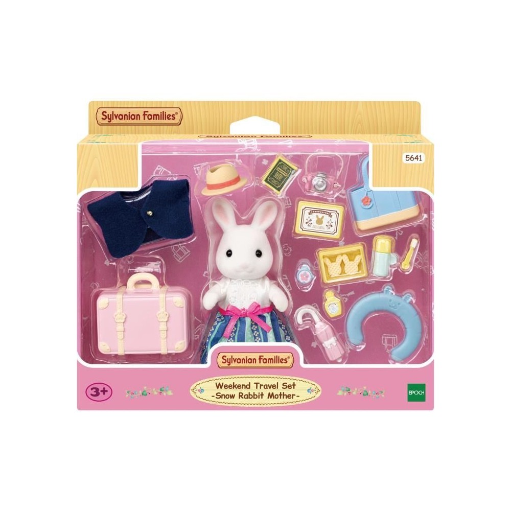 Figurine miniature - Maman Lapin neige et sa valise de weekend - SYLVANIAN FAMILIES