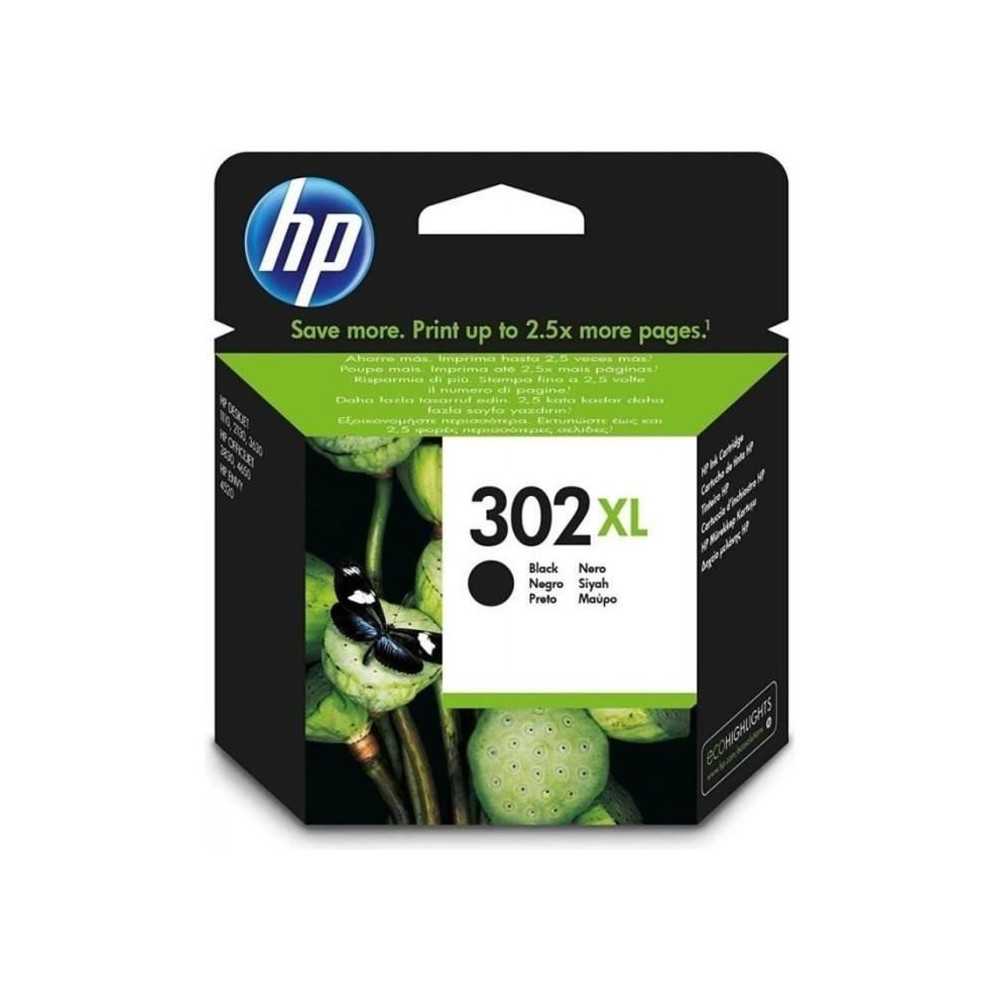 HP 302XL Cartouche d'encre noire grande capacité authentique (F6U68AE