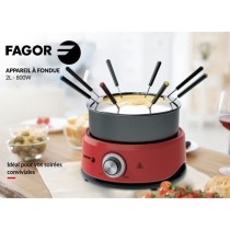 Appareil a fondue - FAGOR - FGF800 - 8 personnes - Capacité : 1.6L -