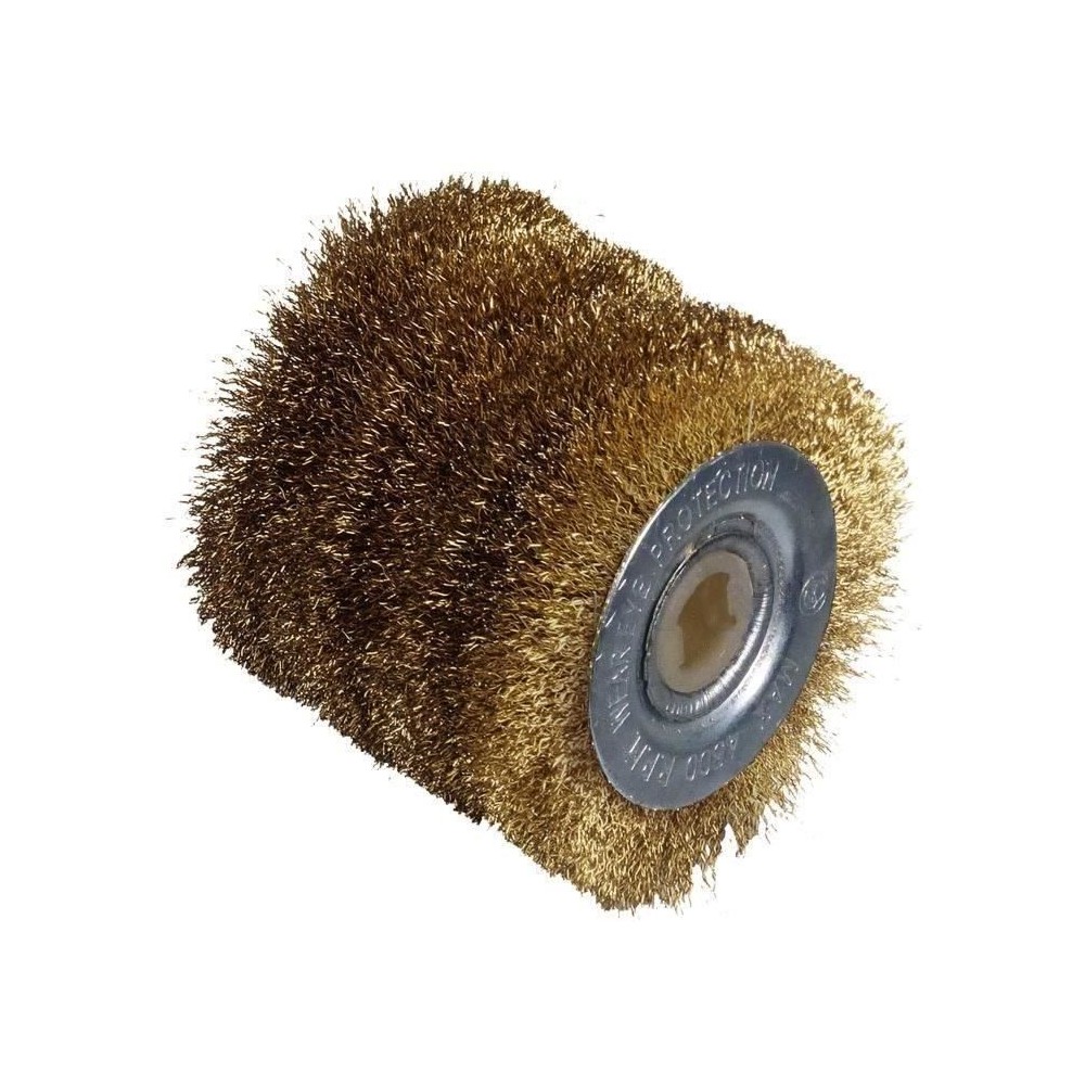 Brosse métallique large - fil laitonné de 0,3mm - Ø60mm - L60mm