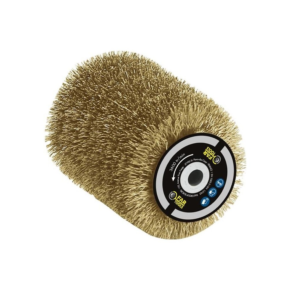 Brosse fil laitonné 0,3mm Ø80mm - FARTOOLS - pour décaper/dégriser