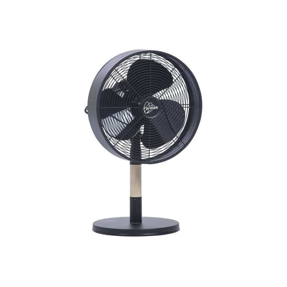 FLORIDA Noir & Bois - Ventilateur a poser Ø30cm 35W oscillant