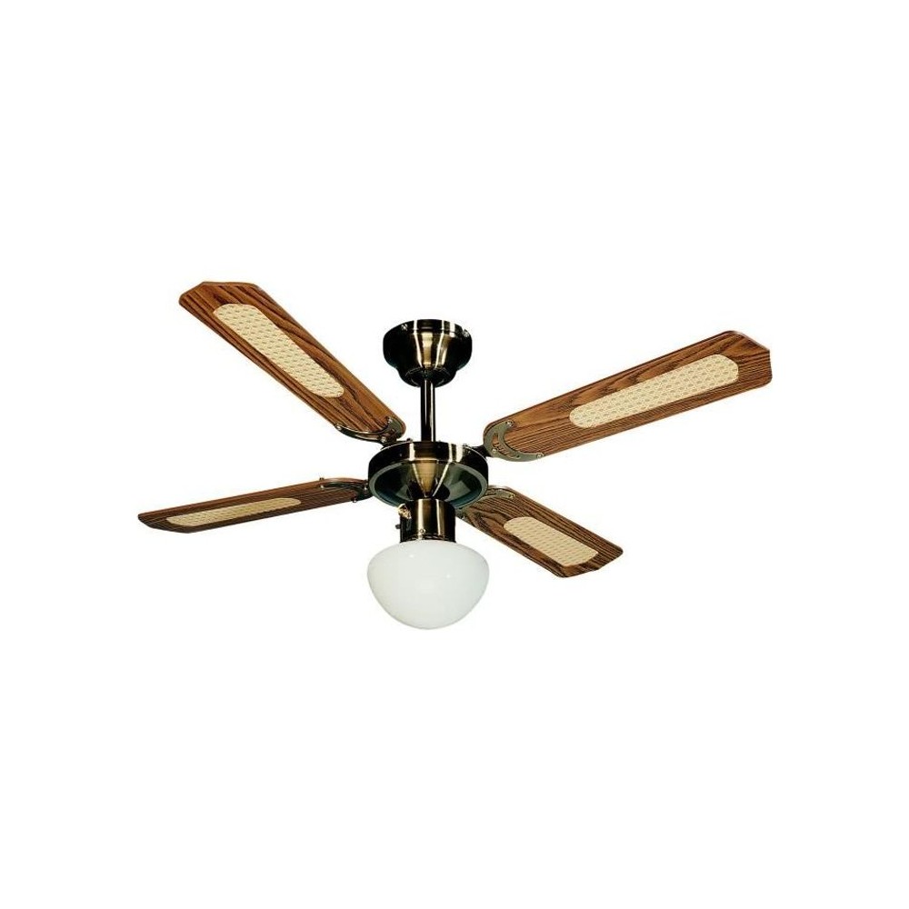 FARELEK - BALI Ø 107 cm - Ventilateur de plafond réversible Laiton A