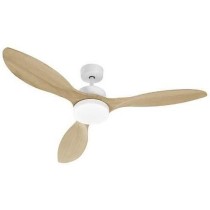 OKLAHOMA Blanc & Bois - Ventilateur de plafond Ø137cm 100W + éclaira