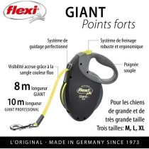 Laisse enrouleur Flexi Neon Giant - FLEXI - GT3-210-S-NEO-12 - Noir et